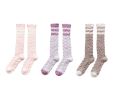 3 Pairs Stripes Knee High Soft Fuzzy Sock for Womens Indoor Outdoor Warm