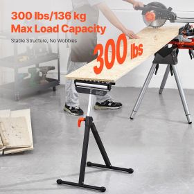 Roller Stand, 300 lb Load Capacity, 26.8-42.5 in Adjustable Height, Folding Heavy Duty with 11.5 inch Polished Multi-directional Roller Head