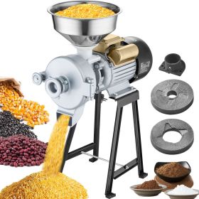 Electric Grain Mill Grinder, 3000W Spice Grinders, Commercial Corn Mill with Funnel, Thickness Adjustable Powder Machine