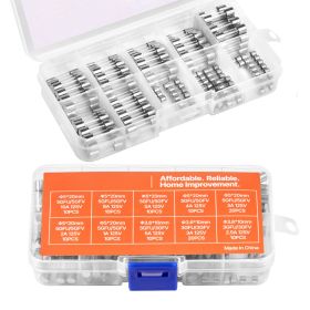 Fast-Blow Glass Fuses Assortment Kit, 120 Pcs 125 Volt, 5 x 20 mm 1A 2A 3A 4A 5A 8A 10A, 3.6 x 10 mm 2.5A 3A 5A Tube Fuses
