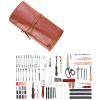 Leather Working Tools Kit, 92 PCS Leather Craft Tools with Portable Leather Storage Bag, Engraving Punching Sewing Stamping Sanding Tools