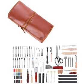 Leather Working Tools Kit, 92 PCS Leather Craft Tools with Portable Leather Storage Bag, Engraving Punching Sewing Stamping Sanding Tools