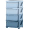 30" 4 Tier Kids Storage Unit Dresser Tower w/ 4 Drawers, Blue