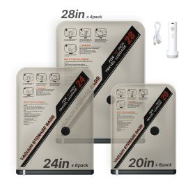 Vacuum Storage Bags, 16 Pack Space Saver Vacuum Seal Bags for Clothing, with Pump and Charging Cable, Double Zipper Seal, Thickened PA and PE