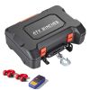 Portable Winch, 4500 lbs 12V DC Electric Winch with Synthetic Rope, Wireless & Wired Remotes, Box-Style Recovery Kit with Fairlead, Clevis Hook