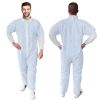 Disposable Polypropylene Coveralls (White, 100 Pack), 40 GSM Lightweight, Zipper Front & Elastic Wrists