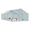 5.4*2.7*2m/18.7x8.8x6.5 ft Silver Spire Assembled 180g PE Rain Cloth Metal Chicken/Rabbit Cage