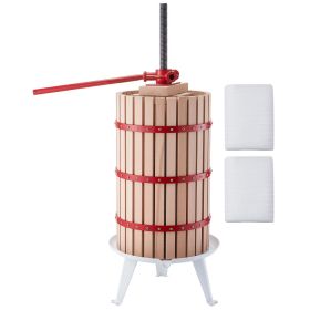 Fruit Wine Press, 7.93Gal/30L Manual Juice Maker, Solid Beech Wood Basket, Vintage Traditional Juicer with 6 Press Wooden Blocks, 2 Filter Bags