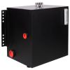 25 Gallon 12 Gauge Steel Hydraulic Fluid Reservoir Tank with Inlet 2" FNPT and Outlet 1-1/4" FNPT,Side Vertical-Mount, With Temp and Sight gauge