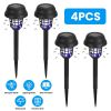 4 Pack Solar Powered Mosquito Zapper Outdoor Insect Killer Torch Waterproof Bug Zapper with UV Light White Light for Yard Garden Farm Patio