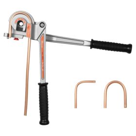 Pipe Tube Bender, 1/4", 3/8", 1/2" OD, 3 in 1 Manual Level Tube Bender, 180° Copper Aluminum Pipes Bending Tool for Automotive Repair