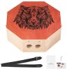 Unique Cajon Box Drum, with Internal Guitar Strings, Portable Wooden Percussion Box, Birch Wood Drum Musical Instrument with Adjustable Strap