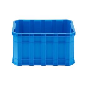 (3 pack) 8.5 Gallon Stackable Plastic Utility Crate, Blue