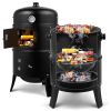 80*41*48cm Iron Spray Smoker Carbon Grill Black