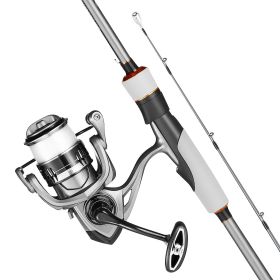 Rod and Fishing Reel Combo, IM6 Carbon Fiber Spinning Rod and Reel Combo, Bass Fishing Pole with 6.5 ft Two-Piece Rods, 7+1 Ball Bearings, EVA Handle