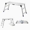Folding Work Platform, Adjustable Height 23-34.5 in, 40 x 18 in Aluminum Step Stool, 500 lbs Load Capacity, Heavy Duty Non-Slip Platform Ladder