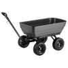 Garden Dump Cart, 1200 lbs Poly Dump Cart, 7 Cu. Ft. Garden Carts Dumps Wagon with 2-in-1 Convertible Handle, 90° Quick-Dumps Mechanism