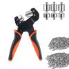 Grommet Tool Kit 1/4" 5/16" 3/8" 900 PCS Grommets Eyelet Tool Kit, with Eyelets and Washers, Manual Grommet Press Pliers, Hole Punch Tools, Blocks