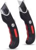 Ergonomic Utility Knife Set | Retractable Box Cutter with Rubber Handle | For Cutting Cardboard
