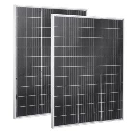2PCS 100W Bifacial Solar Panels, 23% High-Efficiency N-Type Monocrystalline PV Module with MC4 Output & Aluminum Frame