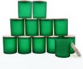 Candle Jars for Making Candles 12 Pcs 3 Wick Empty Jars with Wood Lids for