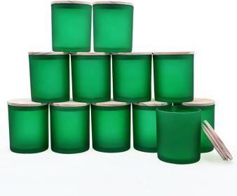 Candle Jars for Making Candles 12 Pcs 3 Wick Empty Jars with Wood Lids for