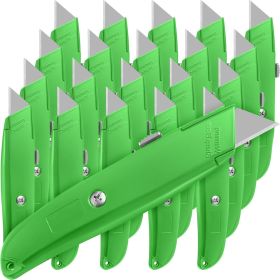 20 Pcs Box Cutter Bulk Retractable Utility Knife Heavy Duty Aluminum Alloy Razor Knife for Cardboard Box Carton Opener for DIY, Factory