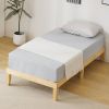 Twin Basic Bed Frame Pine Wood Painted Surface Bed Single Bed 74.41*37.99*12in Wood