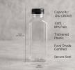 Pack of 45 Clear Beverage Containers with Lids, 12 oz Empty Plastic Smoothie Bottles for Juicing - Includes DIY Labels
