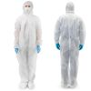 Disposable Coveralls with Hood and Boots, Large White (5-Pack)