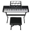 [Do Not Sell on Amazon] GEP-110 61 Key Keyboard with Piano Stand, Piano Bench, Built In Speakers, Headphone, Microphone, Music Rest, LED Screen