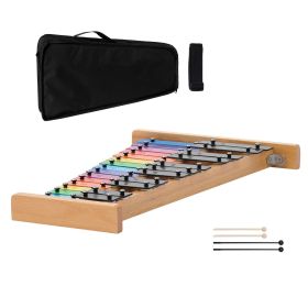 Glockenspiel Xylophone, 27 Notes, Professional Xylophone Percussion Instrument, with Colorful Metal Keys, Includes 4 Mallets, Carrying Bag