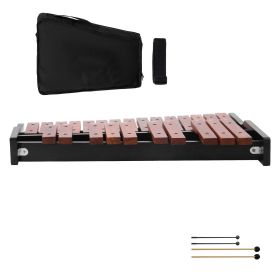 Glockenspiel Xylophone, 25 Notes, Wooden Professional Xylophone Percussion Instrument, with 4 Mallets, Carrying Bag