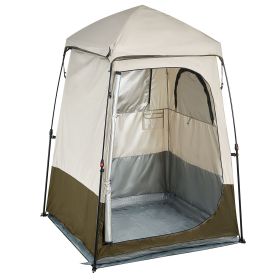 Camping Shower Tent, 1 Room, Foldable Privacy Tent Changing Room with Ground Stakes, Ropes, Carry Bag, and Crossbar