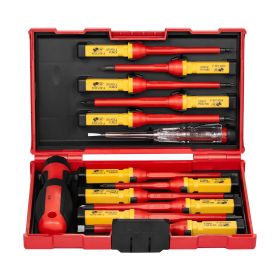 Insulated Screwdriver Set, 13-Piece Professional Electrical Screwdriver Set, 1000V Insulated Electrician Tool Set