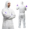 Disposable Coveralls with Hood and Boots, 60 GSM White, 4XL, Pack of 25