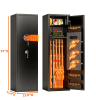 57" High Large Capacity Mechanical Gun Safe for Rifles & Handguns, Digital Password Lock, Built-In Independent Lock Box, Adjustable Shelves