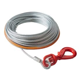 Galvanized Steel Winch Cable, 3/8 Inch x 75 Feet 15,200 lbs Breaking Strength, Wire Winch Rope with Swivel Hook, Towing Cable Heavy Duty