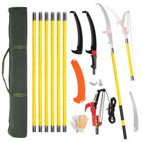 26ft Manual Pole Saw, Lightweight Tree Trimmers Long Handle Pruner Set, Sharp Steel Blade and Scissors Pole Saw for Trimming Palm, Pear Tree, Fir Tree