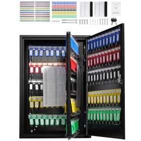 200-Key Cabinet, Key Lock Box with Adjustable Racks, Security Key Storage Box Steel