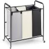 3-Section Laundry Basket, Heavy Duty Laundry Hamper Storage Organizer