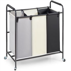 3-Section Laundry Basket, Heavy Duty Laundry Hamper Storage Organizer