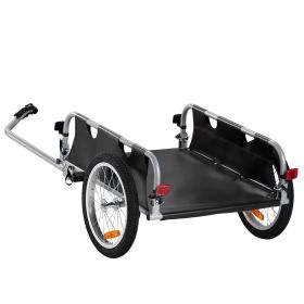 Bike Cargo Trailer, 100 lbs Load Capacity, Heavy-Duty Bicycle Wagon Cart, Foldable Compact Storage & Quick Release with Universal Hitch, 16" Wheels