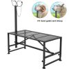 Goat & Sheep Stand, 51x23 inch Livestock Stand, Metal Livestock Milking and Shearing Stand 21" to 33" Adjustable Height, with Headpiece and Nose Loop
