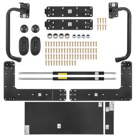 Murphy Bed Kit, Full Size, Vertical Deluxe DIY Wall Bed Mechanical Hardware Kit, Pneumatic Lever Heavy Duty Bed Frame Support
