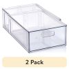 (2 pack)Clear Glossy Plastic Pull-Out Closet Drawer Medium Size, Adult Size