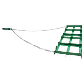 Drag Harrow, 6 ft Heavy Duty Tow Behind Drag Harrow with Adjustable Bars & 72 in Chain, Driveway Grader Landscape Rake for ATV, UTV, Tractor