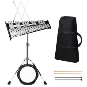 30 Notes Percussion Glockenspiel with Mallets Sticks Stand