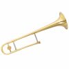 Beginner Jazz B-Flat Tenor Trombone Gold Lacquer W/ Backpack Case Cleaning Kit Gloves