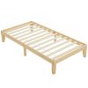 Twin Basic Bed Frame Pine Wood Painted Surface Bed Single Bed 74.41*37.99*12in Wood